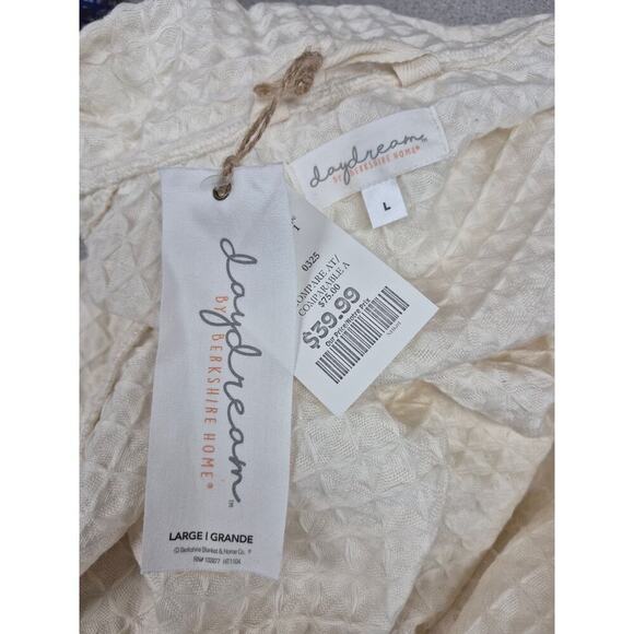 NWT Daydream by Berkshire Home Vanilla Waffle Textured Cotton/Poly Robe Sz L - Picture 5 of 6